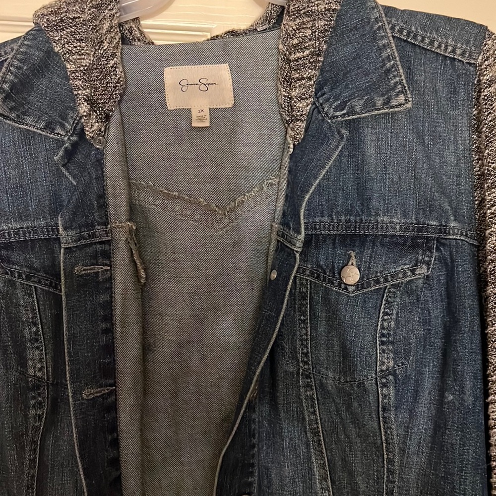 Jessica Simpson Jean jacket with detachable hood